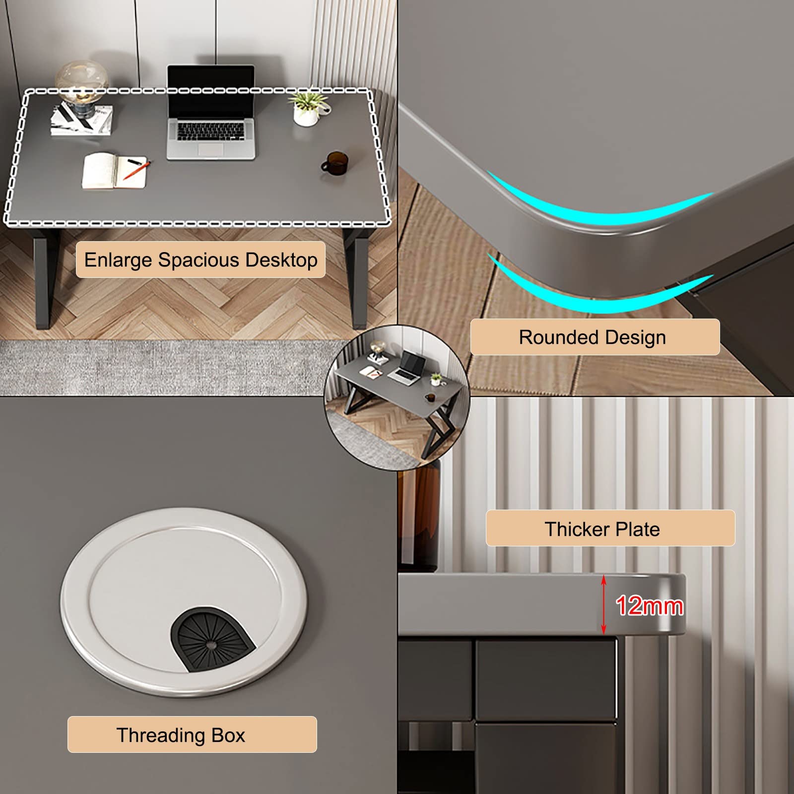 Escritorio ergonómico moderno para juegos, oficina en casa, diseño que ahorra espacio, fácil montaje, color negro, 140 cm, ideal para trabajar y jugar