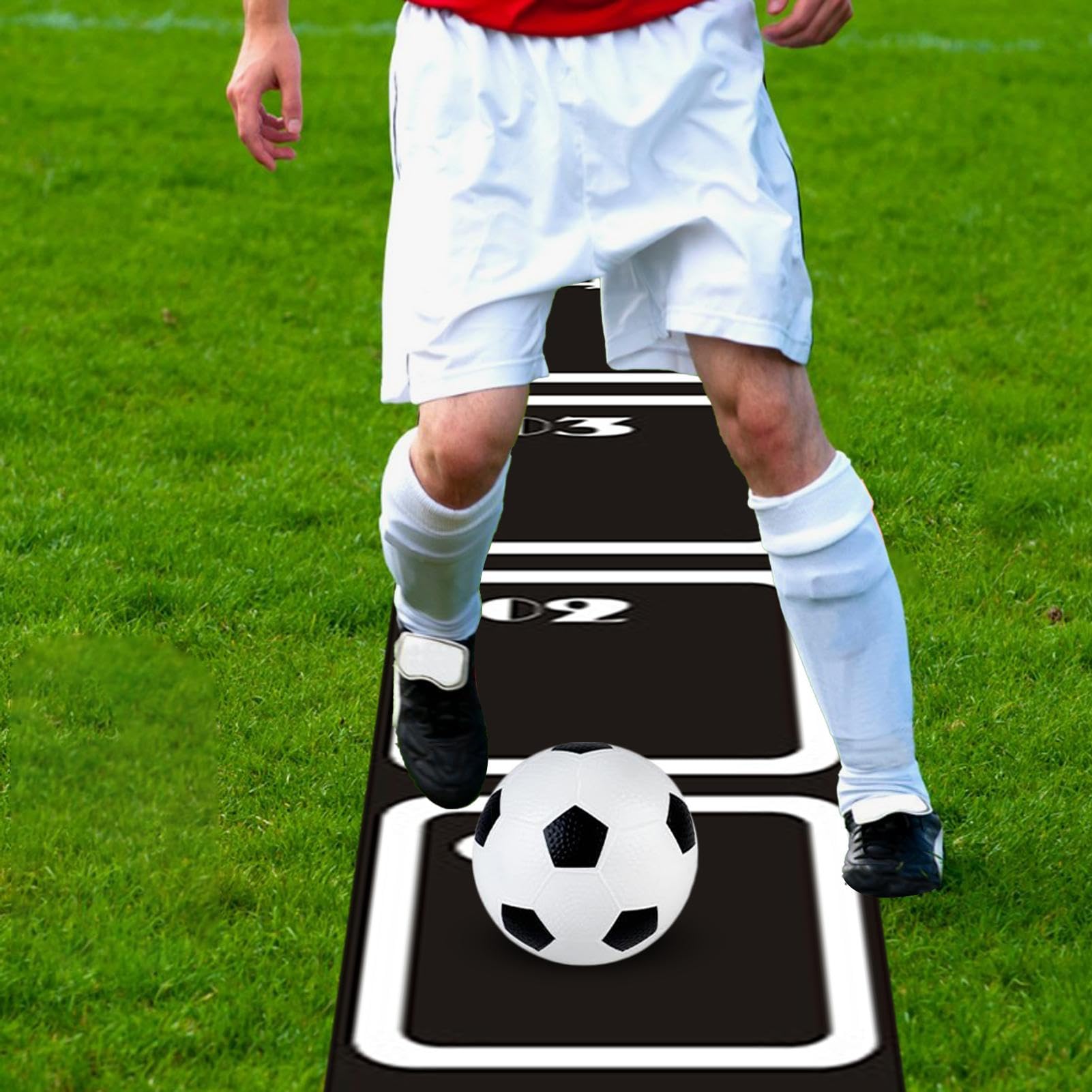 Escala de agilidad antideslizante – Alfombra de entrenamiento de fútbol, construcción ligera y duradera, antideslizante | Alfombra de práctica de velocidad deportiva portátil, para fitness, fútbol