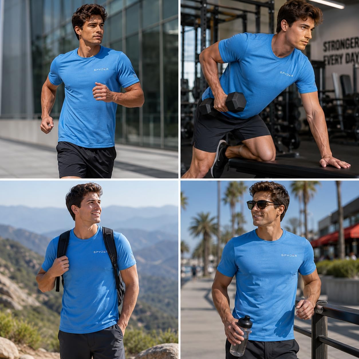 Spyder Mens Athletic Shirts - Quick Dry Lightweight Short Sleeve T Shirt for Men Active Performance Workout Shirts for Men