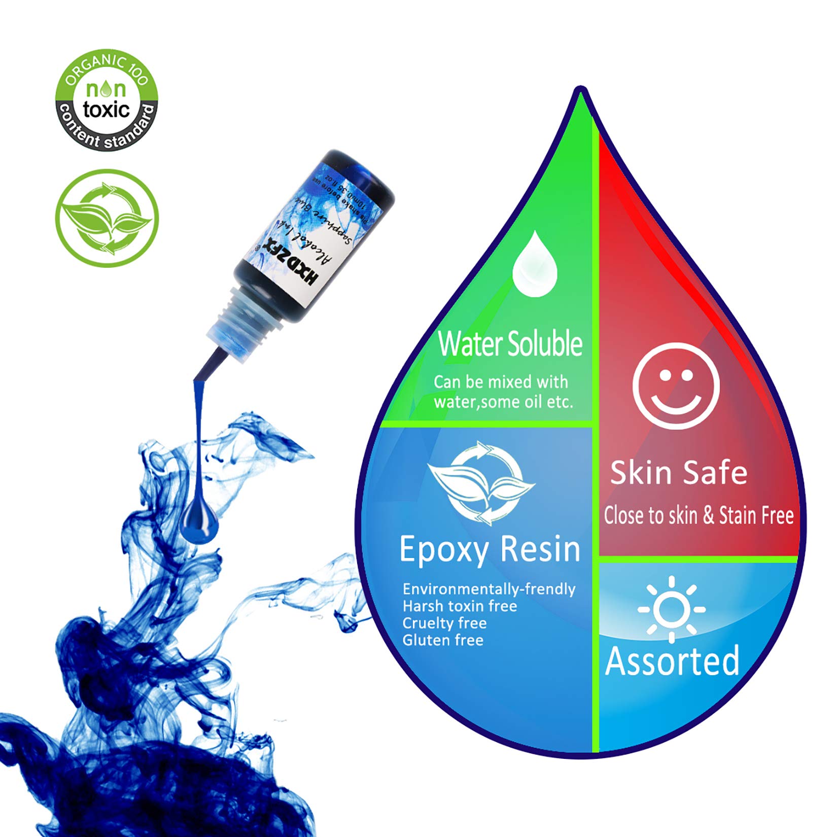 HXDZFX Alcohol Ink Set 22 vibrant Colors High Concentrated Alcohol