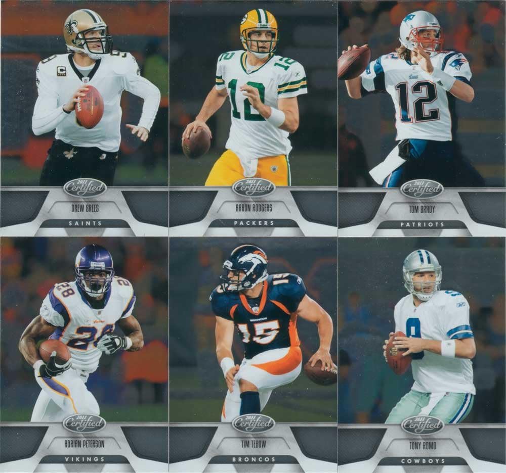 2011 Panini Certified Football Series Complete Mint 150 Card Veteran Players Set Including Aaron Rodgers, Tim Tebow, Peyton Manning, Tom Brady and Many Others