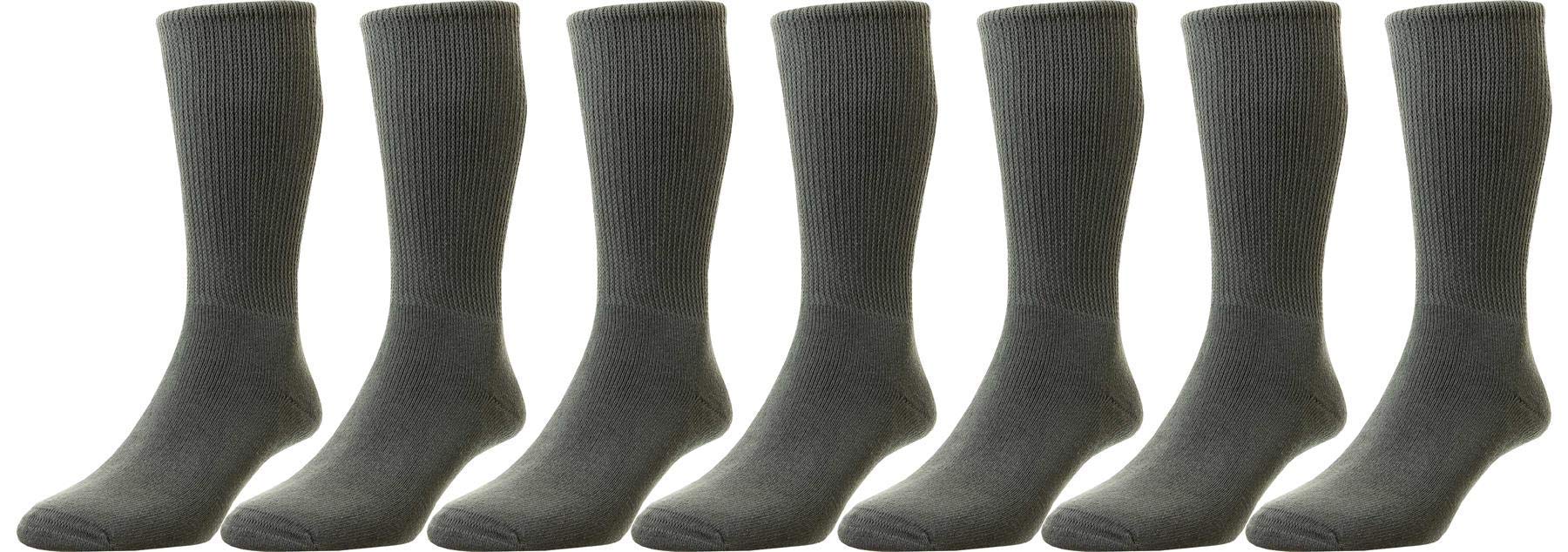 Hj Hall Unisex Mid Grey Hj Hall's Men's Diabetic Cotton Socks (Hj1351) In (7 Pair Pack) In 6-11 Uk