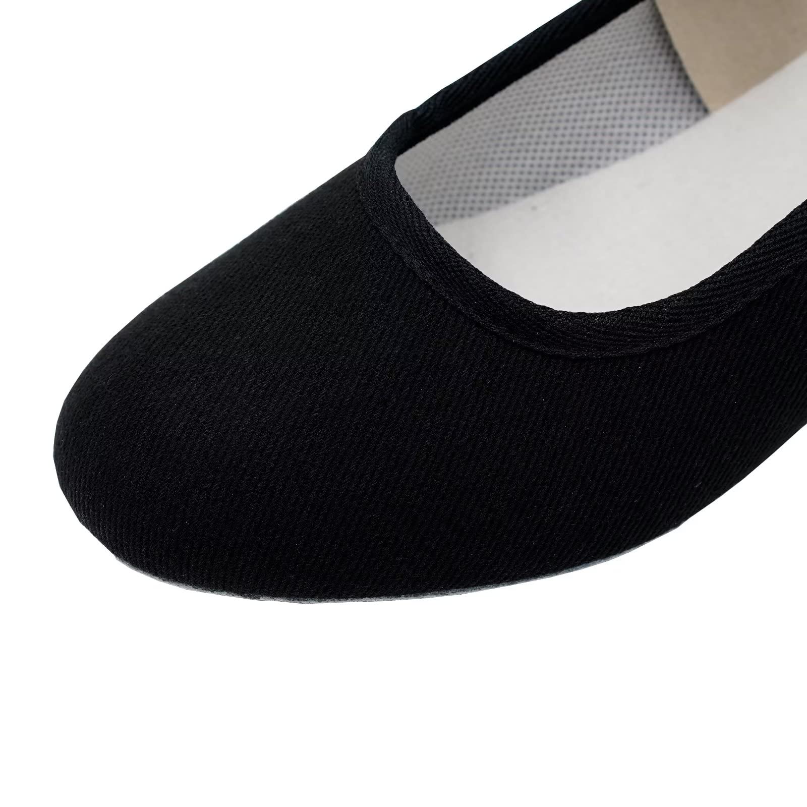 Zapatos de Carácter para Danza,Negro 2.5cm Tacón Bajo Lona Zapatos de Carácter Ballet