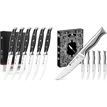 BRODARK Steak Knives Set of 6 + Steak Knives Set of 6 Steel-King Series + Shark Series
