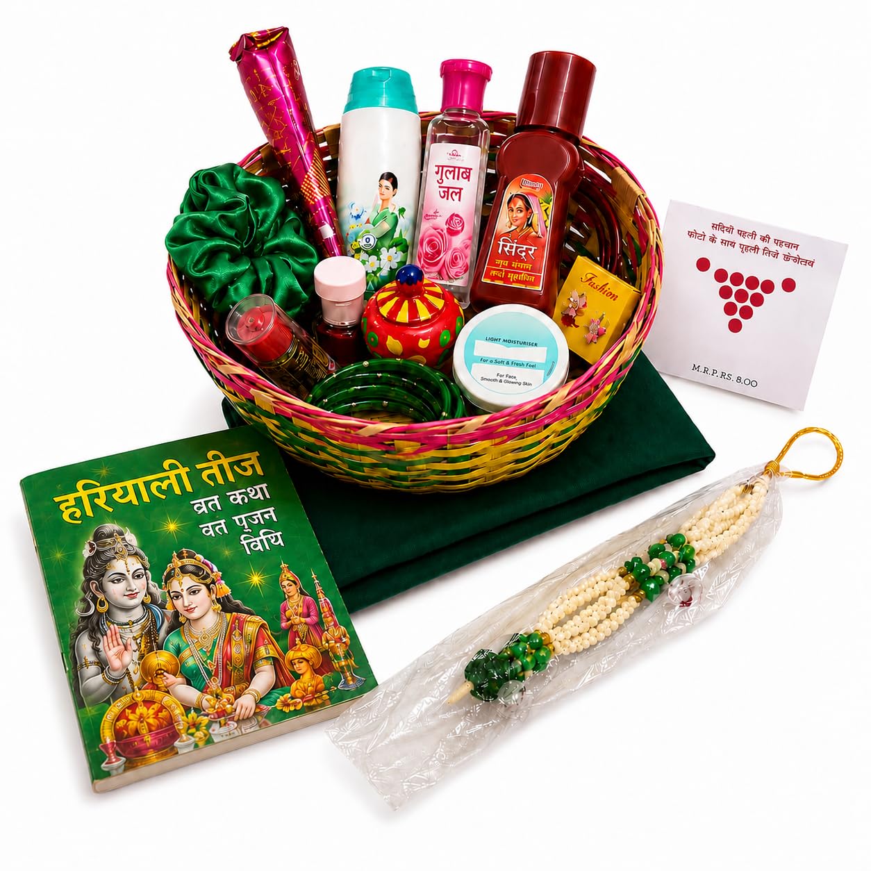Teej Theme | Hariyali Teej & Sawan Festiva, Sawan Hariyali Teej MATA Rani 16 Shringar | Solah Shringaar Kit | MATA Rani ke Suhag ka Saman| Only for Pooja Purpose, Perfact Gift for Married Women-image-31