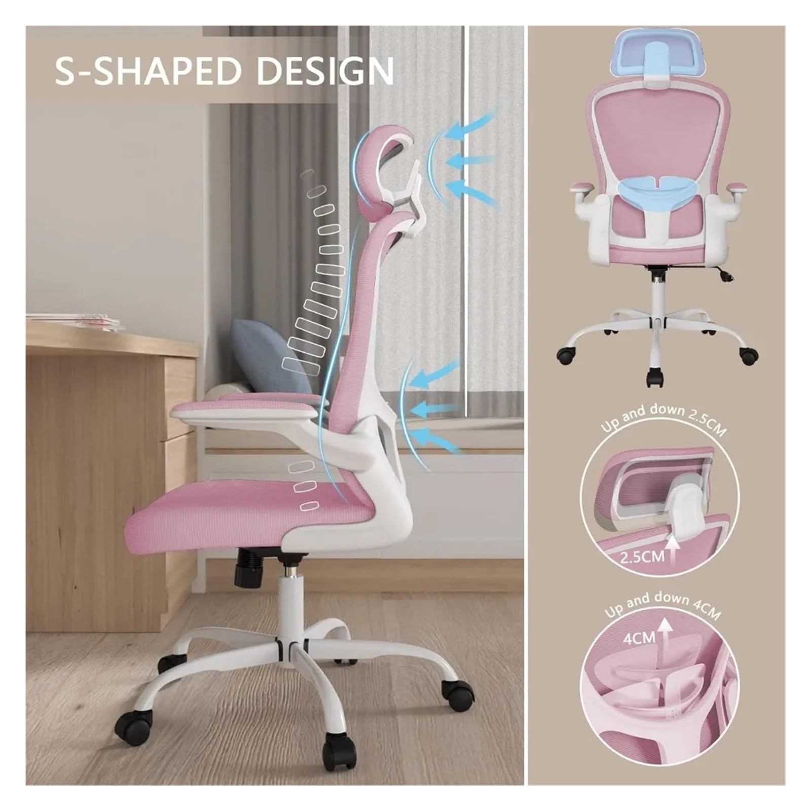 Desertcart Pink Gaming Chair With Rabbit Ear Chair Office Chair