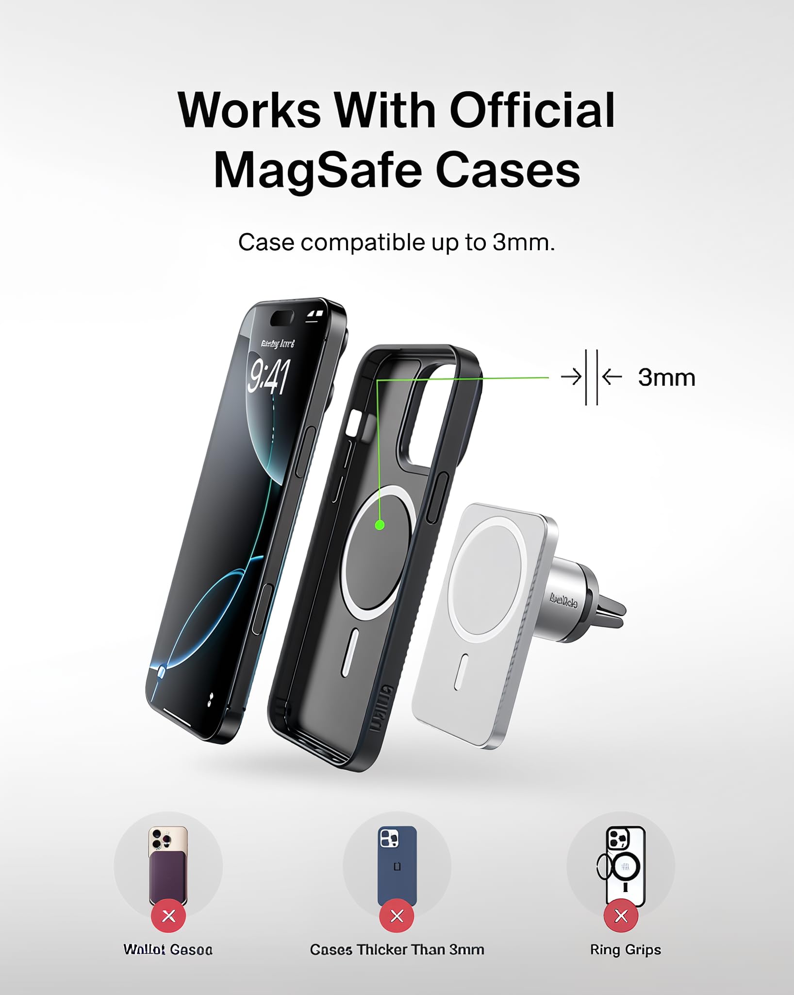 Amazon.com: Belkin MagSafe Car Vent Mount Pro, Magnetic Phone