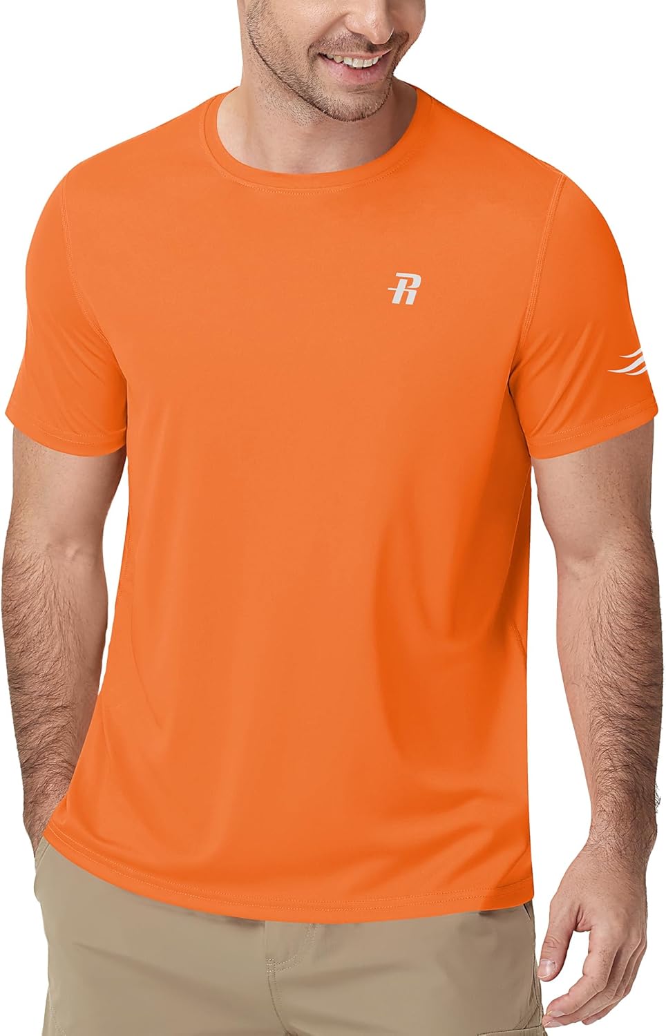 Runhit Mens Swim Shirt UPF 50+, Short Sleeve Rash Guard for Men, UV SPF Sun Protection Quick Dry Water Beach T-Shirt