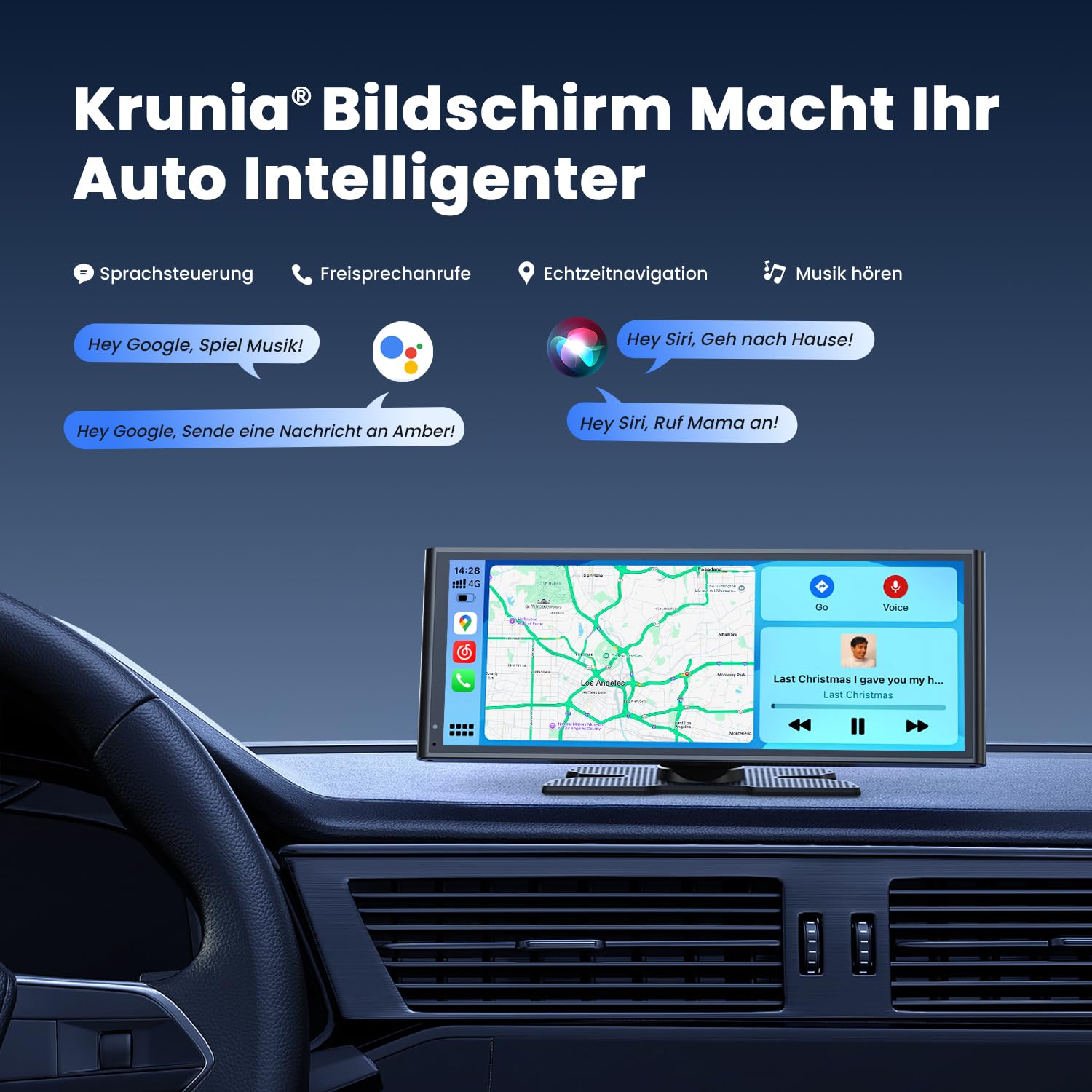 Drahtloses CarPlay Display 9,26" für Apple CarPlay & Android Auto, OTA-Updates, Rückfahrkamera, Bluetooth 5.0, GPS-Navigation