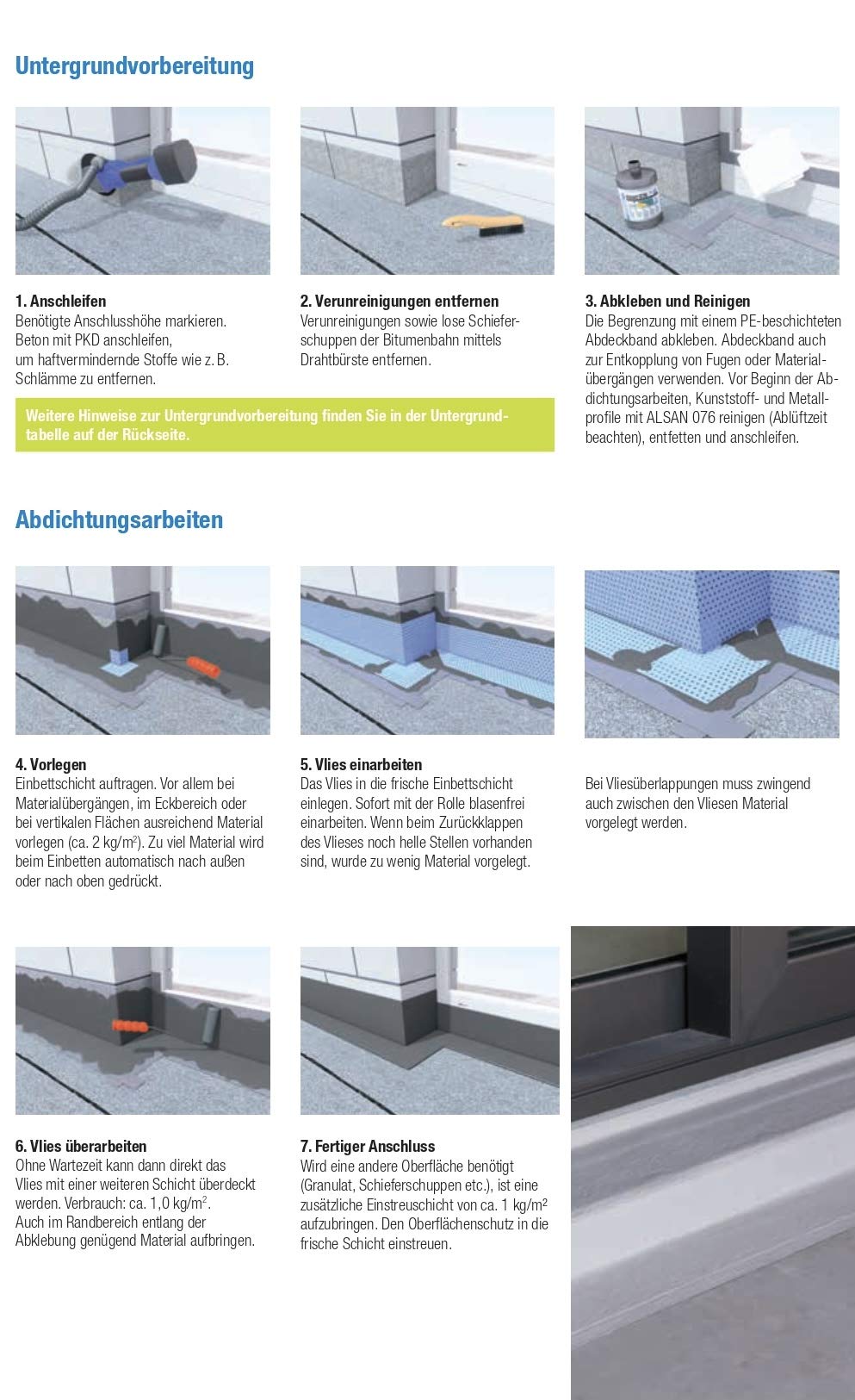 ALSAN Flashing Quadro | 5,0 kg/Gebinde | einkomponentiger Flüssigkunststoff zur sicheren Abdichtung und Herstellung von Details und Anschlüssen im Flachdach (5 kg/Eimer | Farbe: basaltgrau RAL 7012)