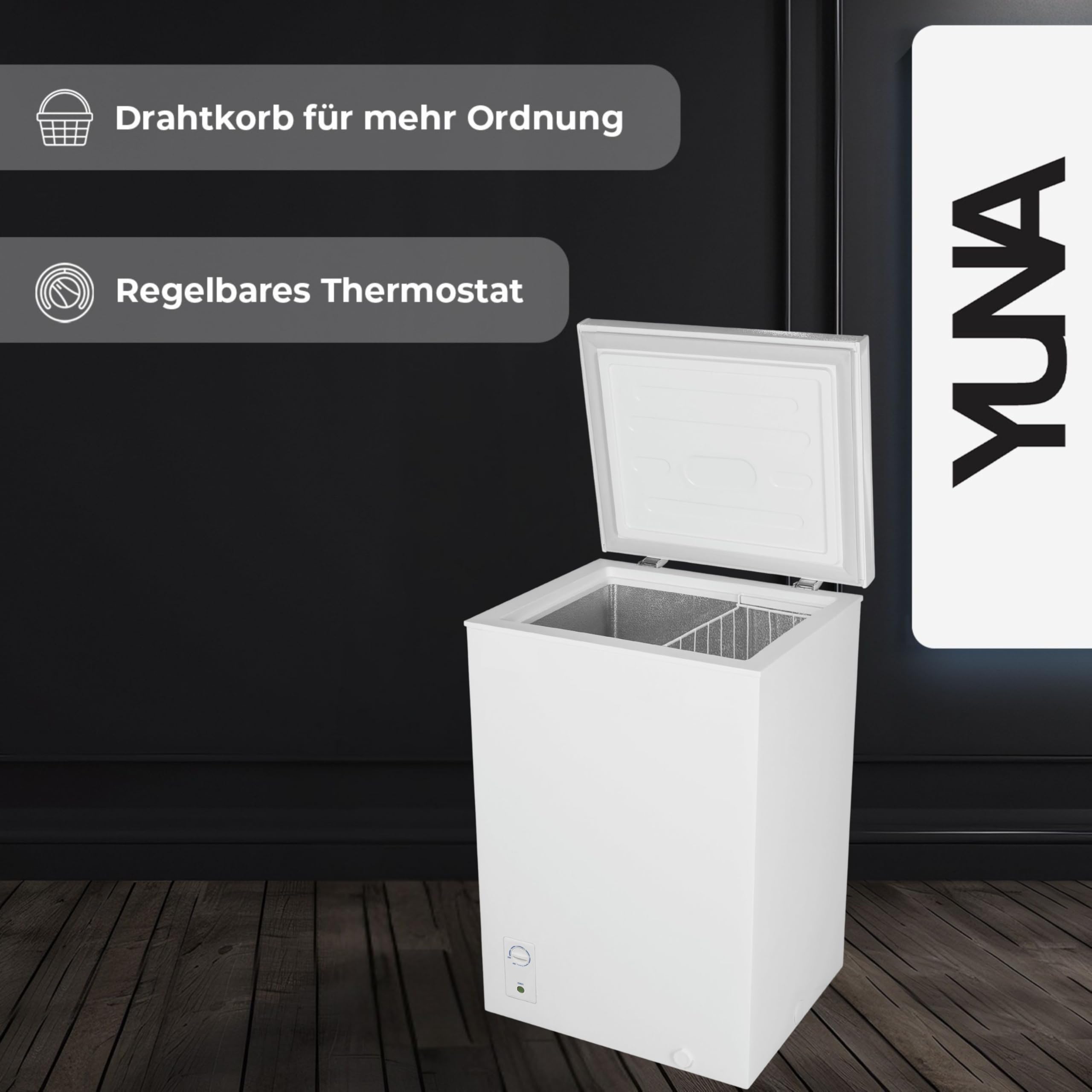 YUNA FROSTER 100 D Gefriertruhe DUAL Modus 4 Sterne Gefrierfach weiß