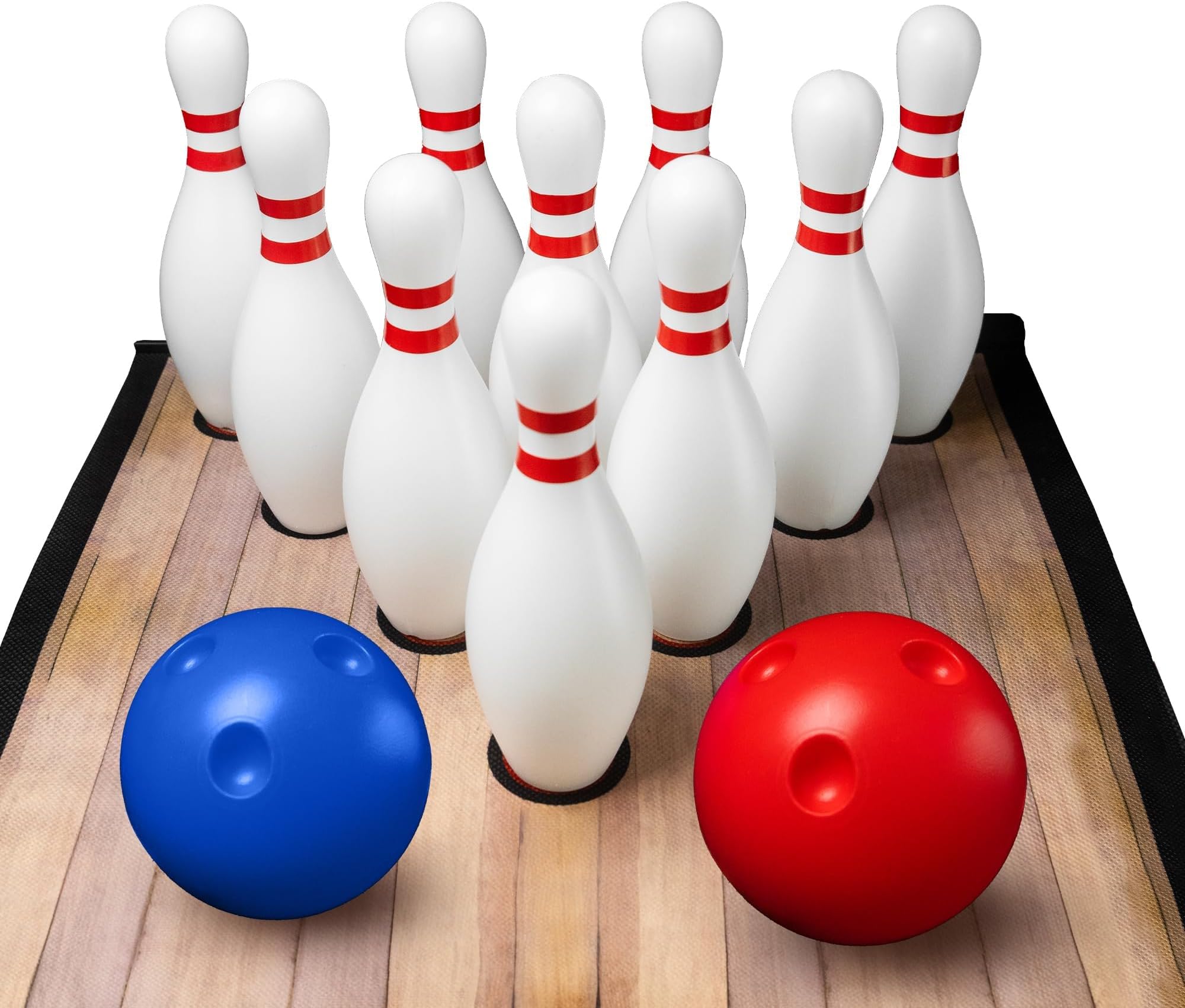ActiveJoy - Mini Kids Bowling Set - Bowling Games for Kids Indoor - Bowling Alley Toy with Lane, 10 pins, 2 Balls for Family & Friends - 2-5 Years Old.