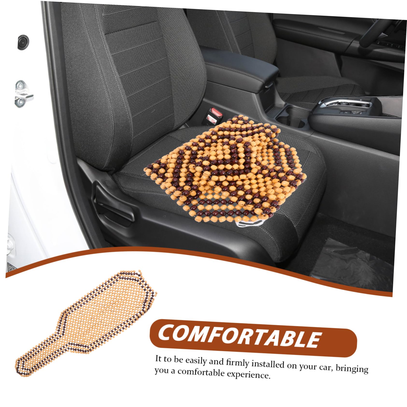 Cuscino Seduta Auto in Legno a Perline 1 Pz per Guida | Vacanze Estive, Traspirante per Lunghe Ore, Effetto Massaggio Delicato