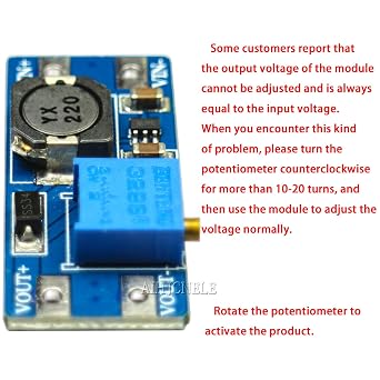 6pcs MT3608 DC-DC Step Up Boost Power Converter Module 2V-24V to 5V-28V Adjustable 2A Voltage Regulator Board DC to DC Transformer Stabilizer Variable DC Booster for Arduino (Without USB)