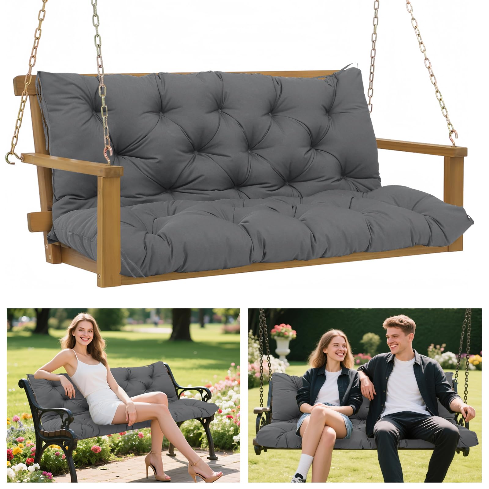 Amazon.com: Porch Swing Cushions 60x40 Inch, 5