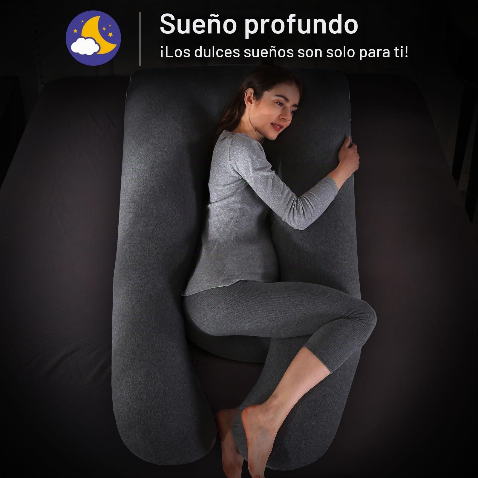 SHANNA Almohada Embarazada Dormir, Cojin Embarazada, Almohada Embarazo para Soporte de Espalda