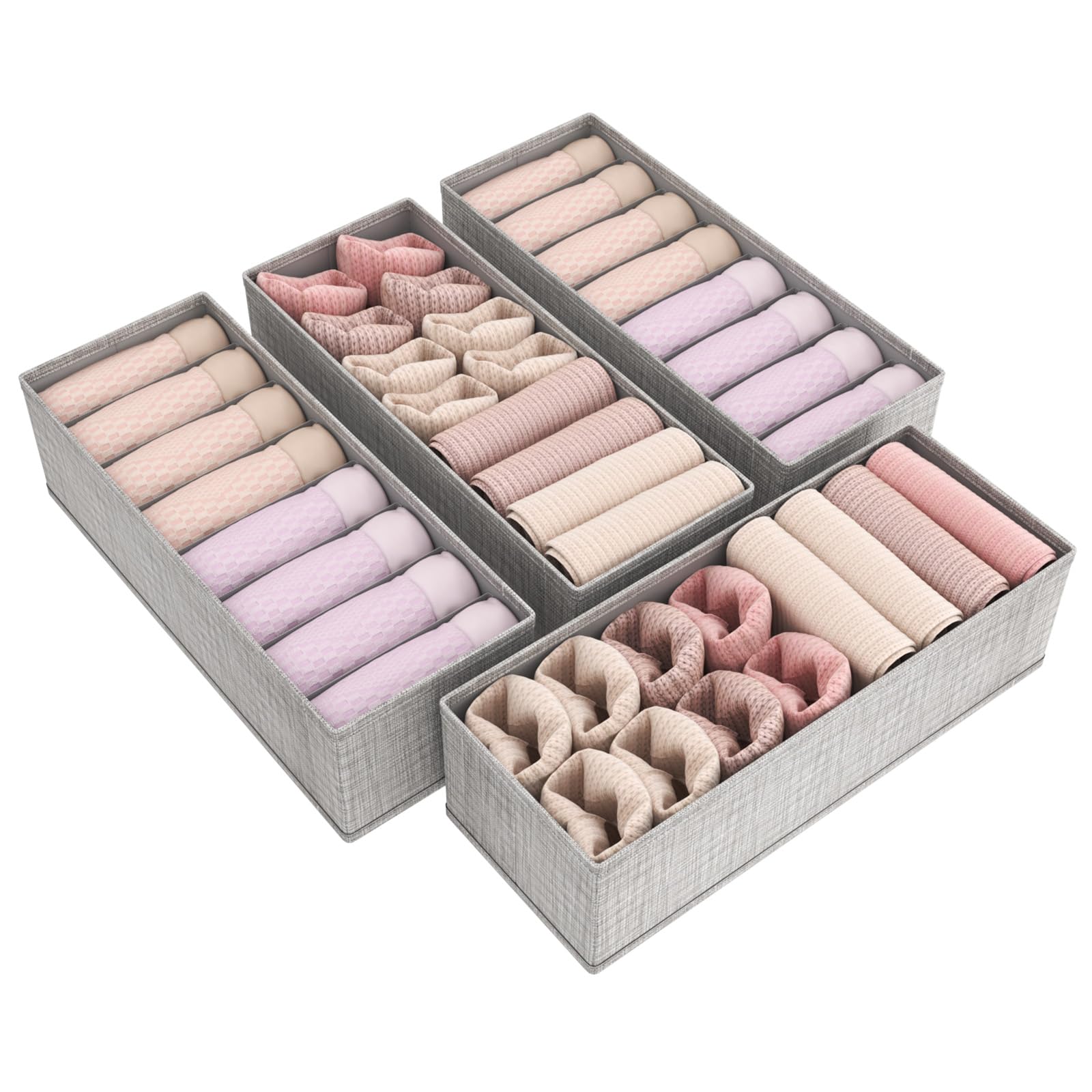 Organizer Pieghevole Per Cassetti - Set Di 4 Divisori Salvaspazio Per Biancheria, Calzini E Accessori - Foto 8