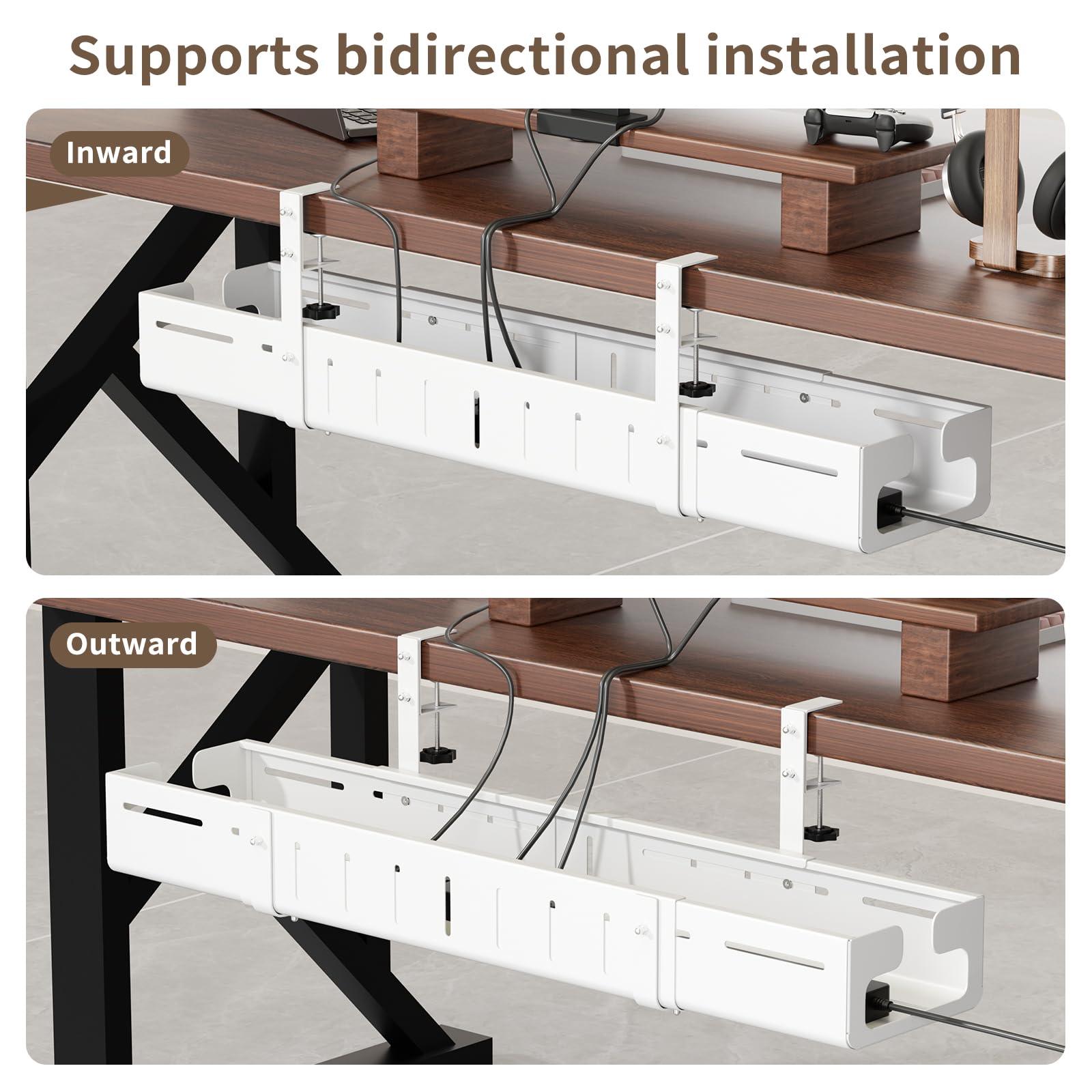 Under Desk Cable Tray - Organize Your Cables! -7