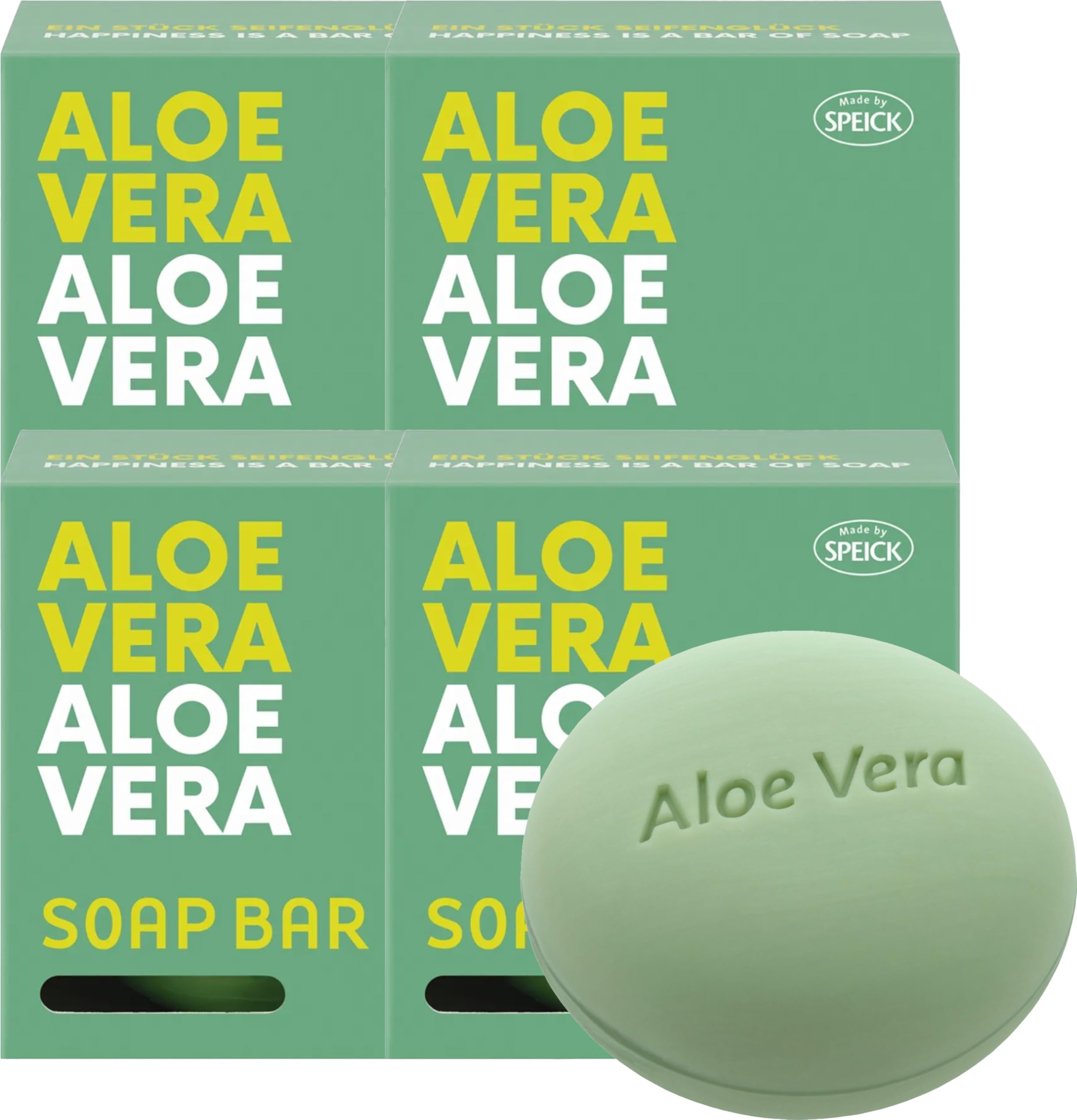 SpeickBath and Shower Soap Aloe Vera made from Pure Vegetable Oils - 4x100g (14.11 Oz) - Germany