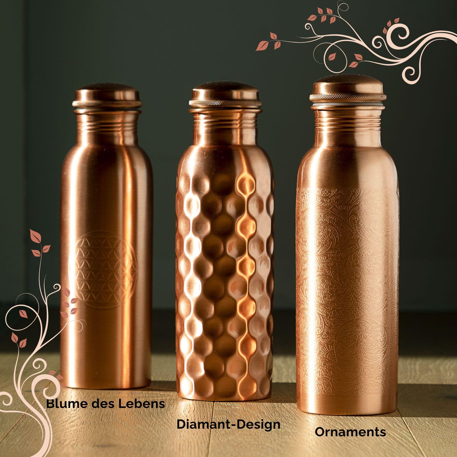 Bouteille d'eau en cuivre martelé – The Ayurveda Shop