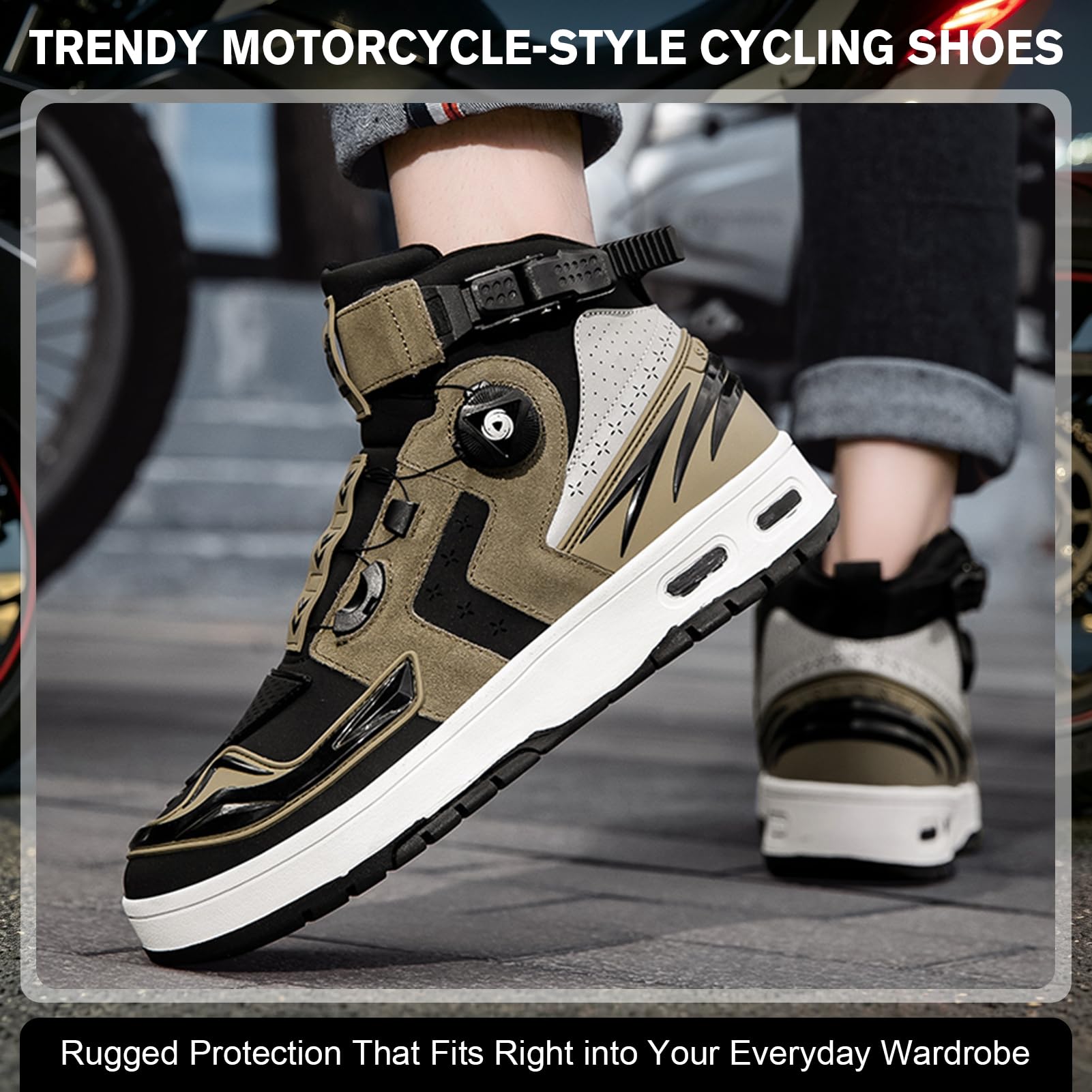 Stivali da Moto da Uomo, Scarpe da Moto Stivaletti Casual da Strada