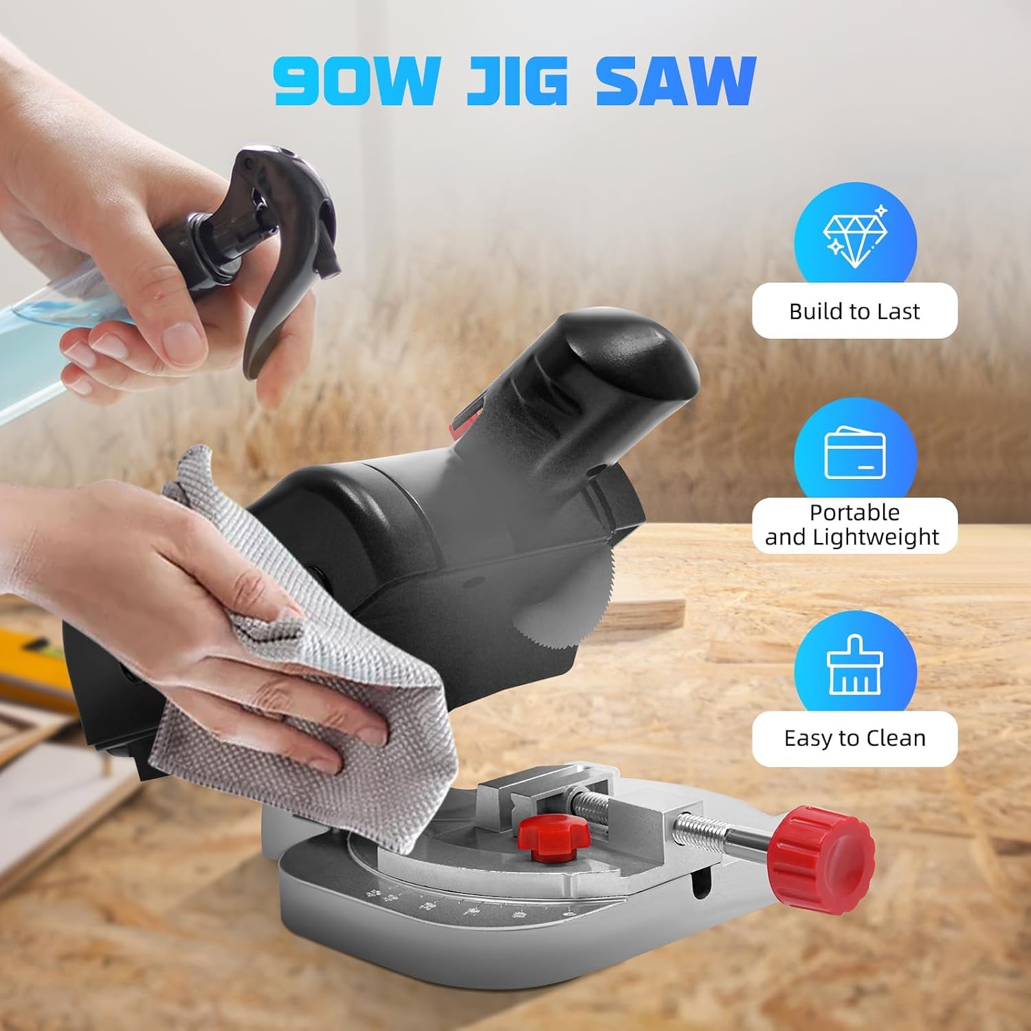 Mini sega troncatrice da 90 W, 6000 giri/min, sega troncatrice con angolo regolabile da 0 a 45°, sega circolare da tavolo con lama in acciaio per legno, metallo, plastica, sega troncatrice portatile