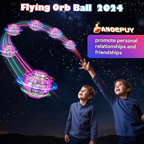 Miniatura 3 de Bola de orbe voladora 2024, juguetes voladores flotadores Boomerang Spinner controlado a mano, mini dron cósmico globo giratorio para niños y
