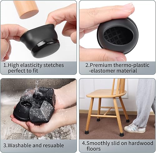 Miniatura 4 de 8 deslizadores de patas de silla para alfombra, protectores de suelo de patas de silla para alfombra, deslizadores de muebles de silla, deslizadores