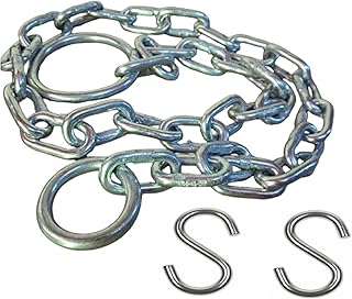 Q1 Beads 3 Feet Metal Lock Chain Strong & Heavy Duty with 2 Pcs S Hook Made in 8 mm Rod 200 KGS Capacity for Travel & Safety,Garden Swing/Playing Jhula,Punching Bag,for Boxing,MMA,Martial Arts