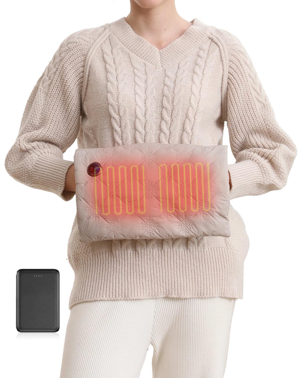 Rechargeable Heated Hand Warmer Bag, Portable Heating Hand Muff Equipped with 5000mAh Power Bank, Suitable for Outdoor Activities, Heating Gloves Make a for Christmas and Birthday