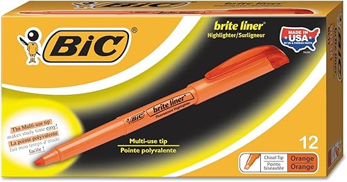 BIC Brite Liner Resaltador Punta Cincel Naranja DOZEN (BL11-OE)