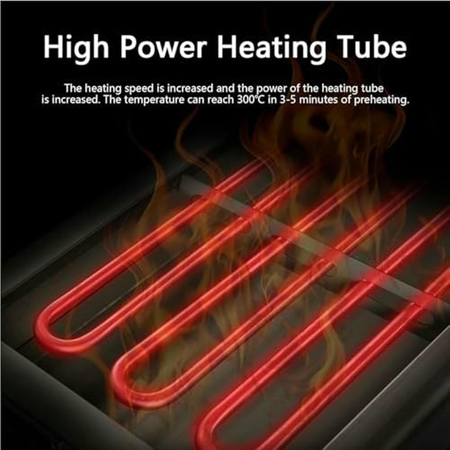 Commercial Countertop Stainless Steel Electric Oven, 3000W Smokeless Grill with Adjustable Temperature Control for Indoor Kebab Making (B)