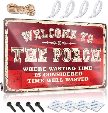 Metal Signs Decor Welcome to The Porch Sign Garage Decor for Men Gifts for Under 10 Dollars  Size 20X30CM
