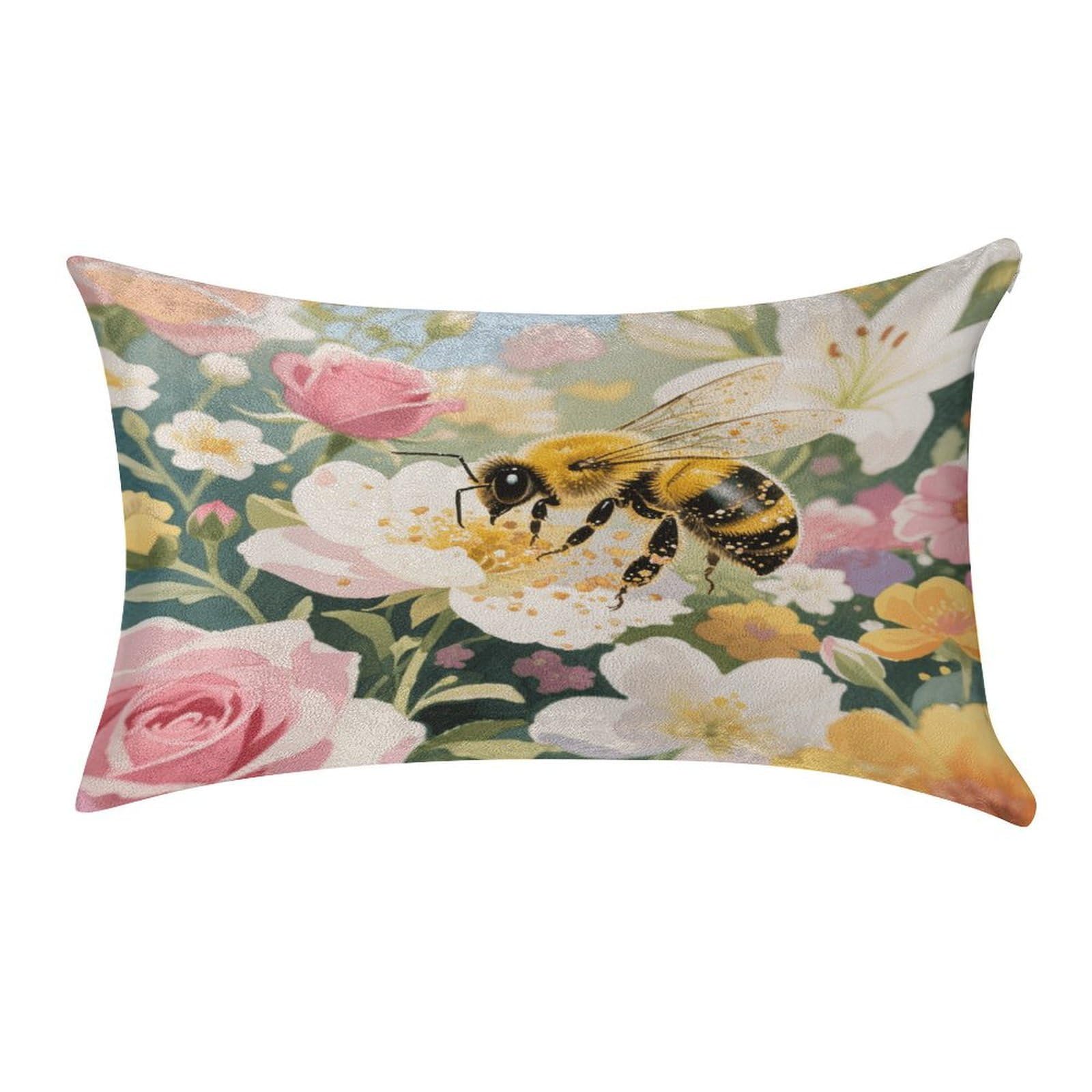 Fekiloot Style Honey Bees Collecting Honey Pillow Covers Home Decor Pillow Cases