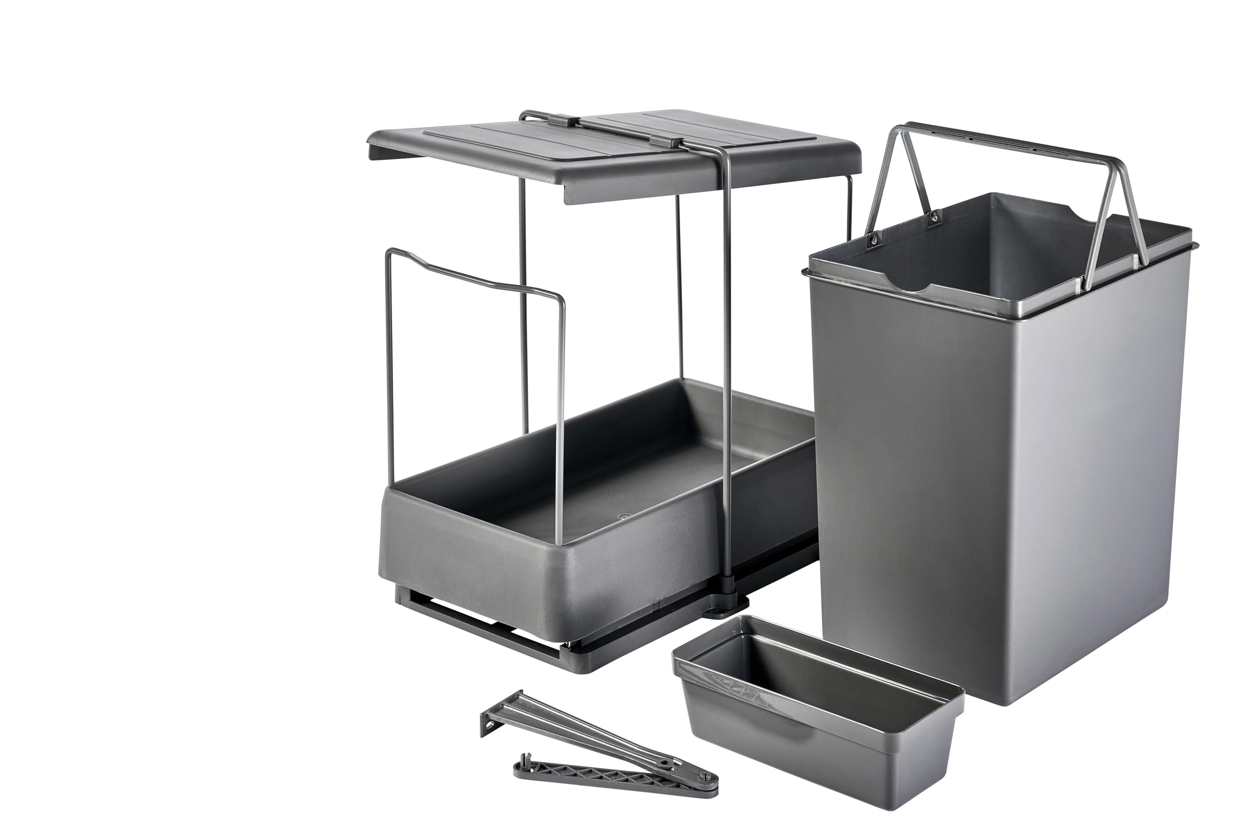 Aspira Home Müllomatic ECO 1 | Inteligentny kosz na śmieci do zabudowy do kuchni, wysuwany, kosz na śmieci do szafki dolnej z automatycznym wysuwaniem przy otwieraniu drzwi, 1 x pojemnik na odpady 20