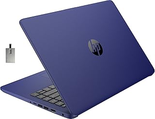 2022 HP Stream 14" HD Laptop, Intel Celeron N4120 Processor, 4GB DDR4 RAM, 64GB eMMC, Intel HD Graphics, 1 Year Office 365, 720P HD Webcam, HDMI, Windows 11 S, Indigo Blue, 32GB SnowBell USB Card