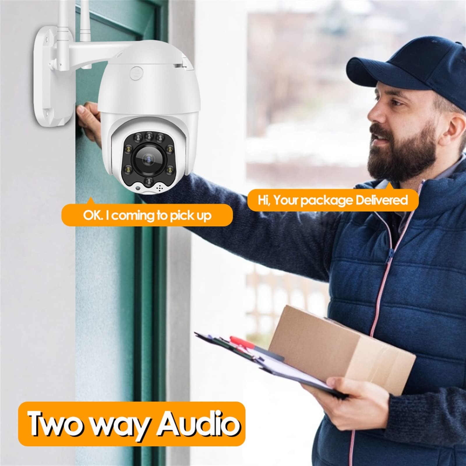 Telecamera Wifi Esterno, 4G SIM Card Telecamera IP Telecamera di videosorveglianza Sicurezza esterna PTZ Telecamera CCTV Audio a 2 vie Zoom ottico 5X Notte a colori ,Sicurezza, Antifurto(4mm,UPGRADE_W