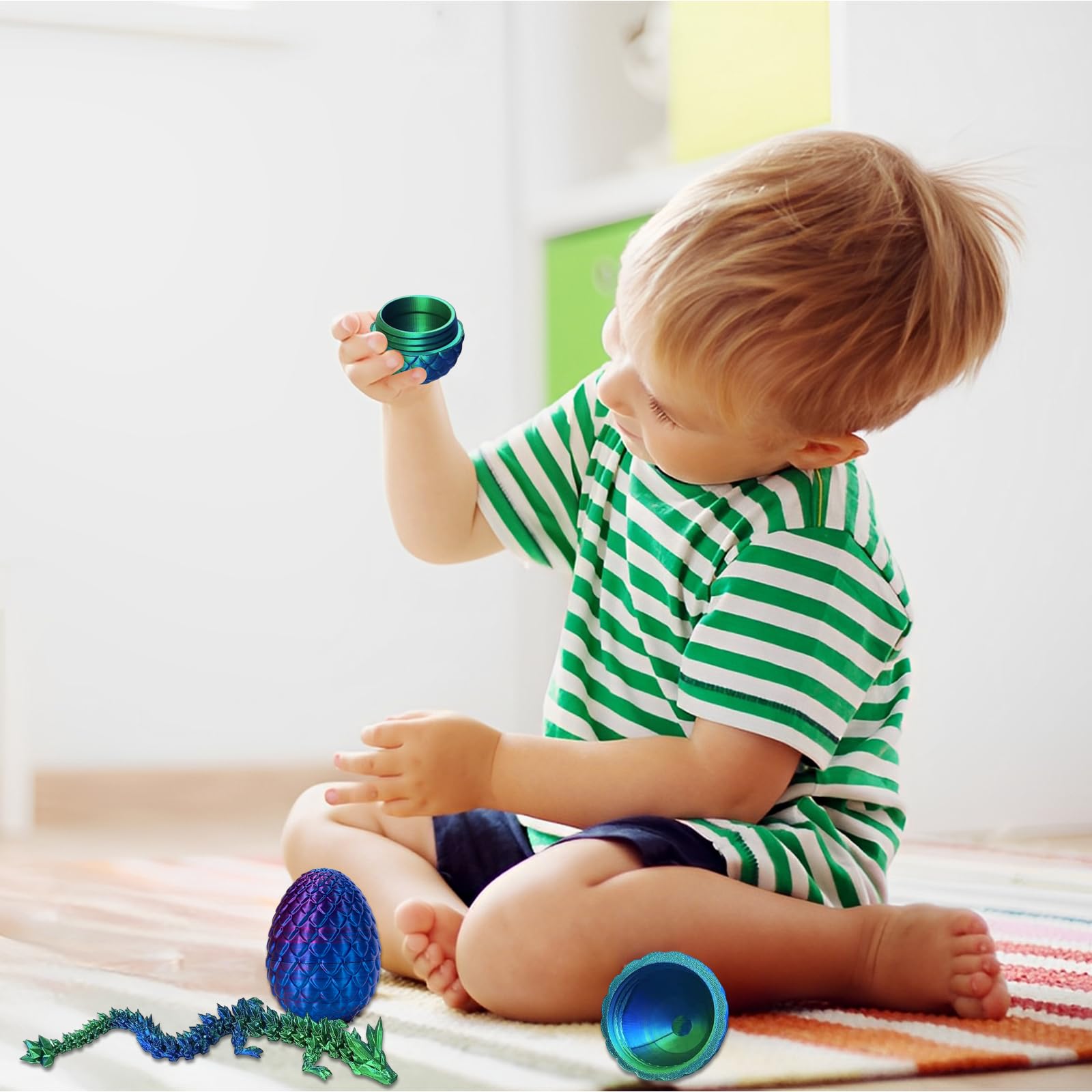 Dragón impreso en 3D, huevos de Pascua para niños, amantes de los dragones, oficinas, casas y juguetes de escritorio
