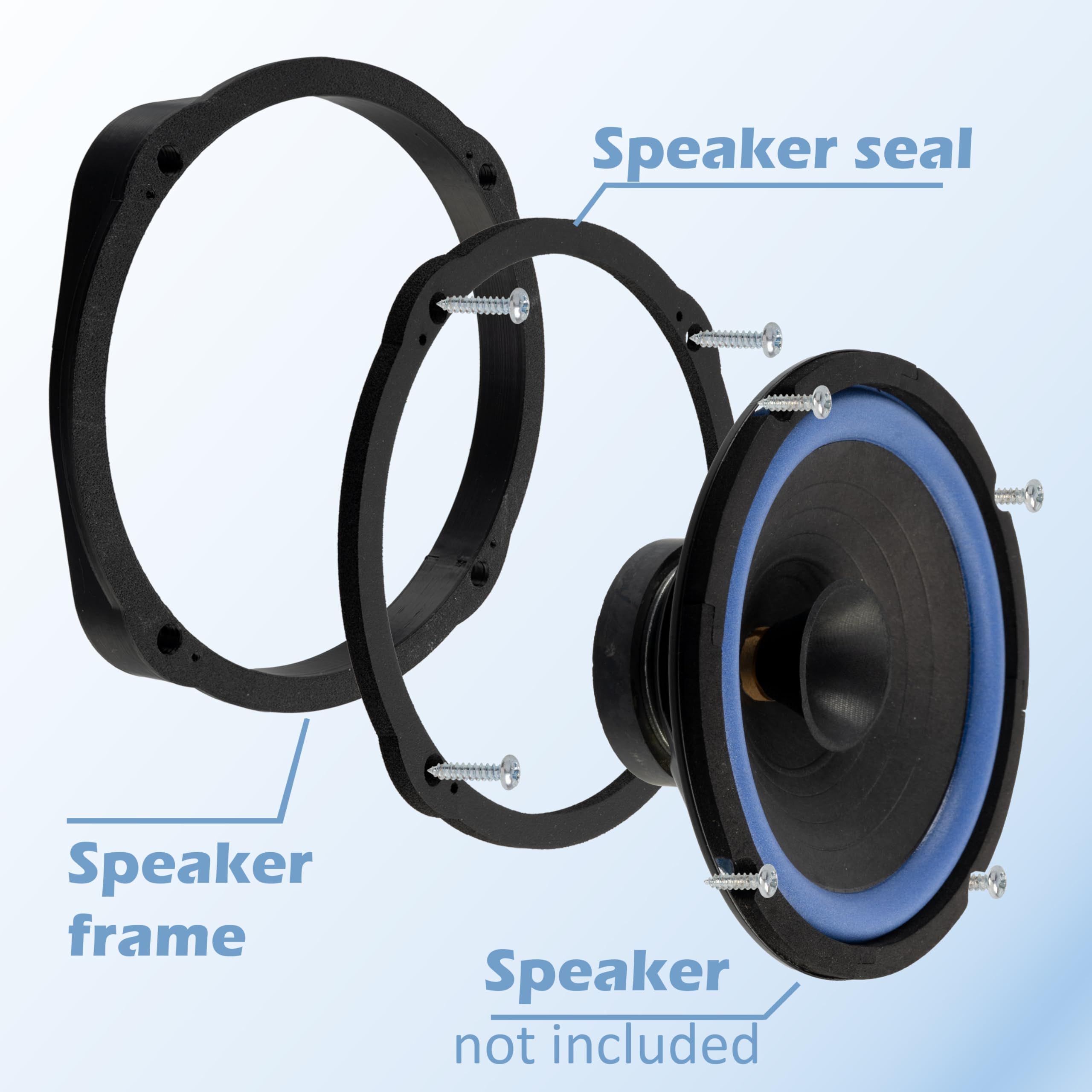 AERZETIX - Kit de 2 adaptadores/Soportes para Altavoces Ø165mm | Puertas Delanteras | Compatible con Audi A6 4F, C6