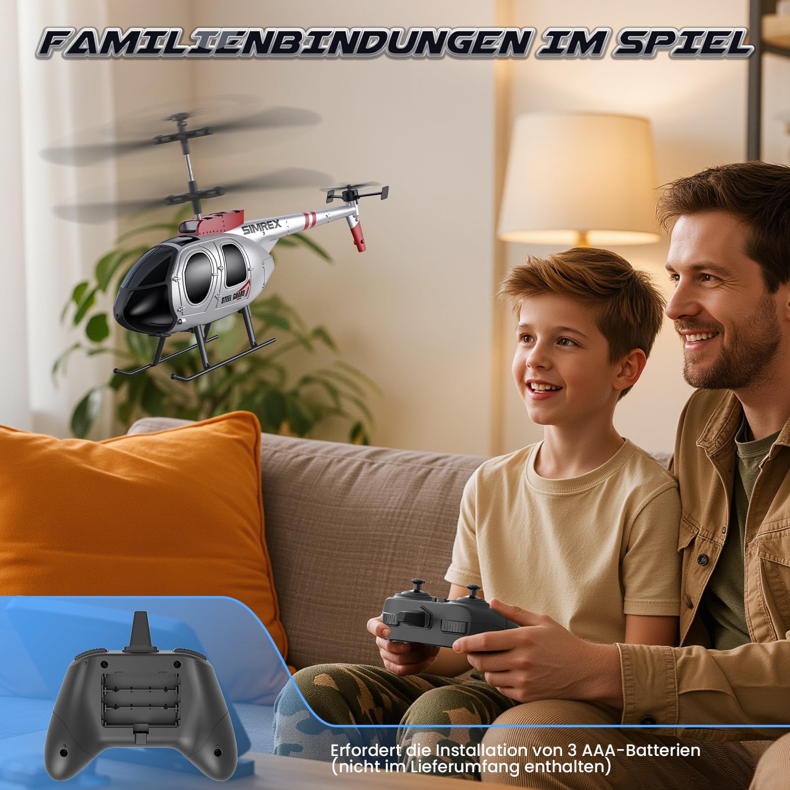 SIMREX Hubschrauber, 2.4 GHz ferngesteuerter Hubschrauber, 2 Geschwindigkeitsmodi mit 20 Min Flugzeit, rc helikopter, Flughöhe halten, helikopter Spielzeug für Jungen und Mädchen, das Beste für Kinder