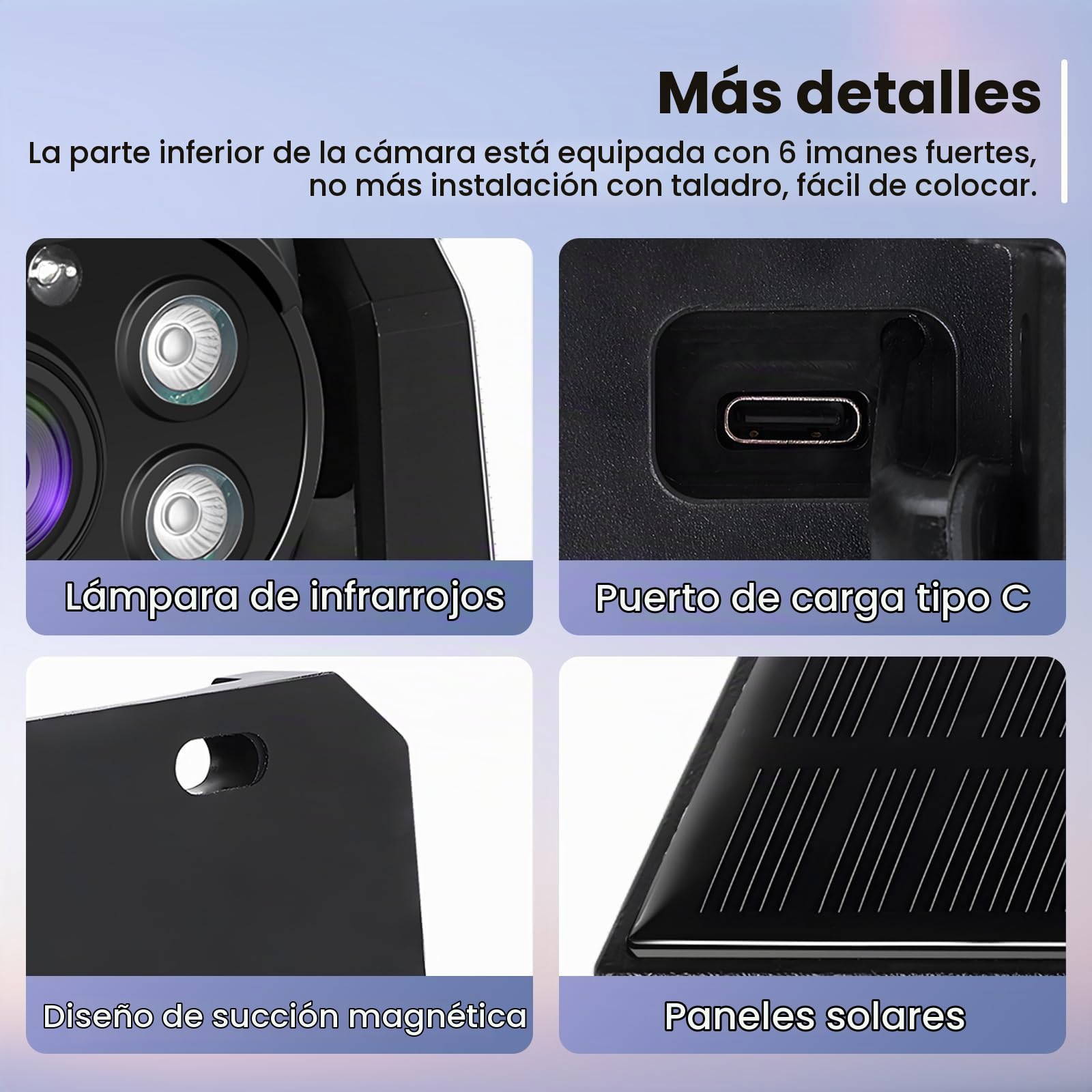 Hodozzy Cámara de Visión Trasera Solar Inalámbrica WiFi Estable, Cámara 1080P Impermeable con Visión Nocturna, Carga Solar, Ayuda de Marcha Atrás, Recargable para Automóvil