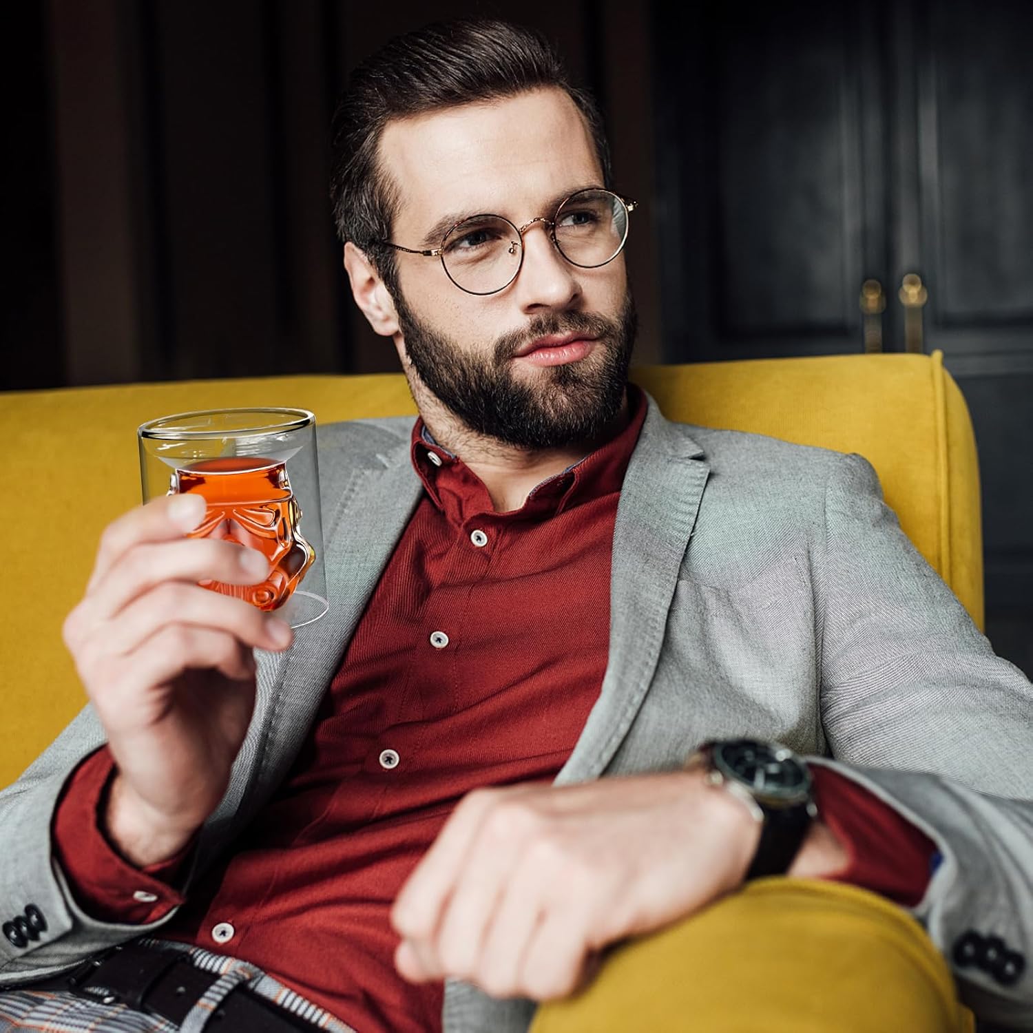 Creative Whisky Sobriety Glasses, Flask Carafe, Whiskey Carafe for Wine, Bourbon, Liquor, Vodka, Scotch, 150ml Gifts for Men, 2 pcs… - Image 2