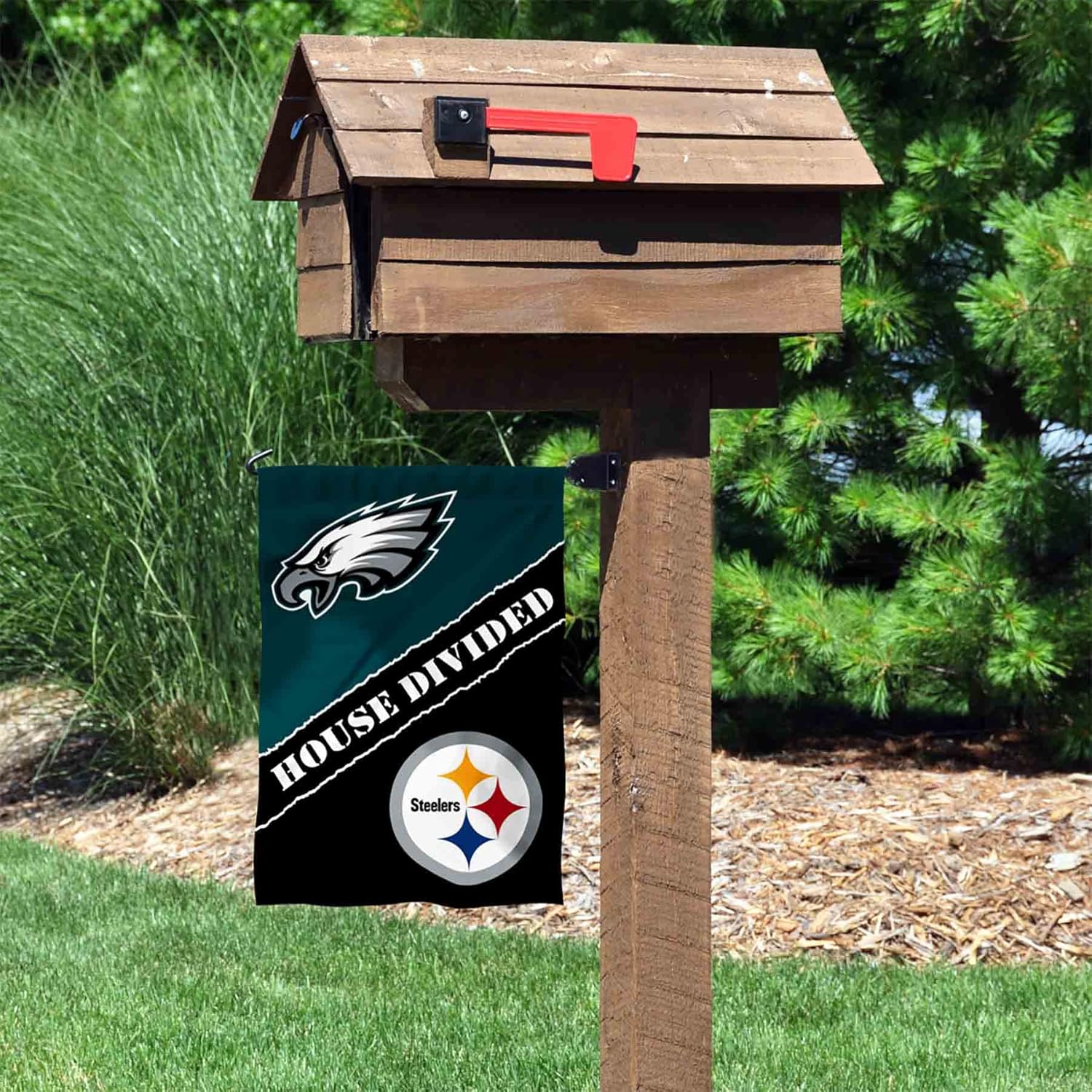 House Divided Eagles and Steelers Double Sided Garden Flag - Image 3