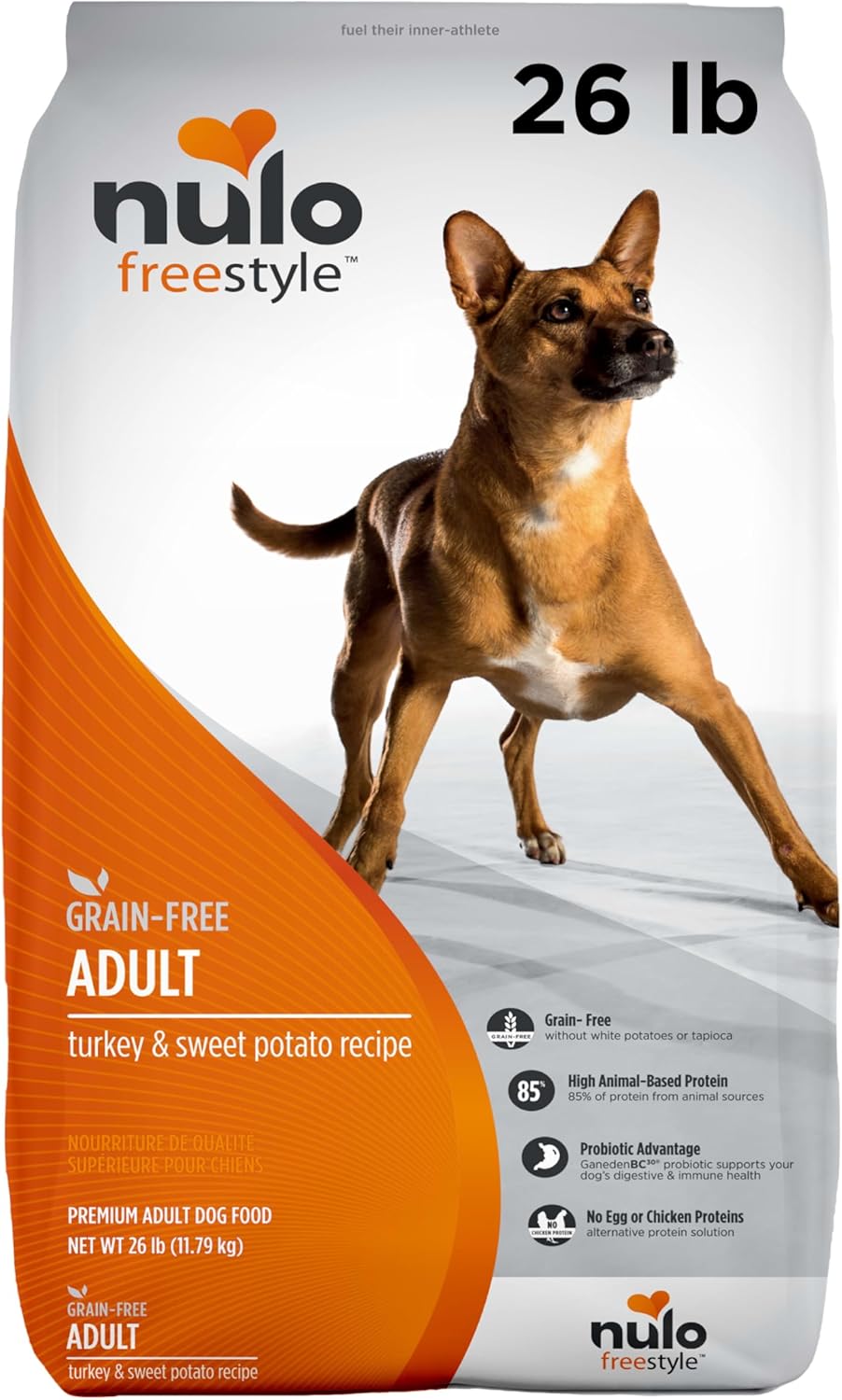 Nulo Freestyle Adult Dog Food - grain-free dry kibble with BC30 probiotic