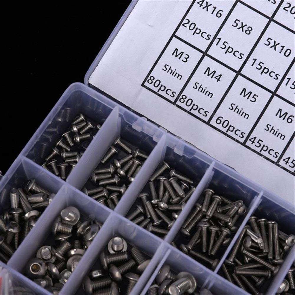 Nägel und Schrauben Kit 815 stücke M3 / M4 / M5 / M6 Edelstahl Runde Pfanne Kopf Sechskant Sockel Schraube Sechskantmutter O-Ring Flat Waschmaschine Kit Hardware Montage Zubehör Haushalt Werkzeug Set