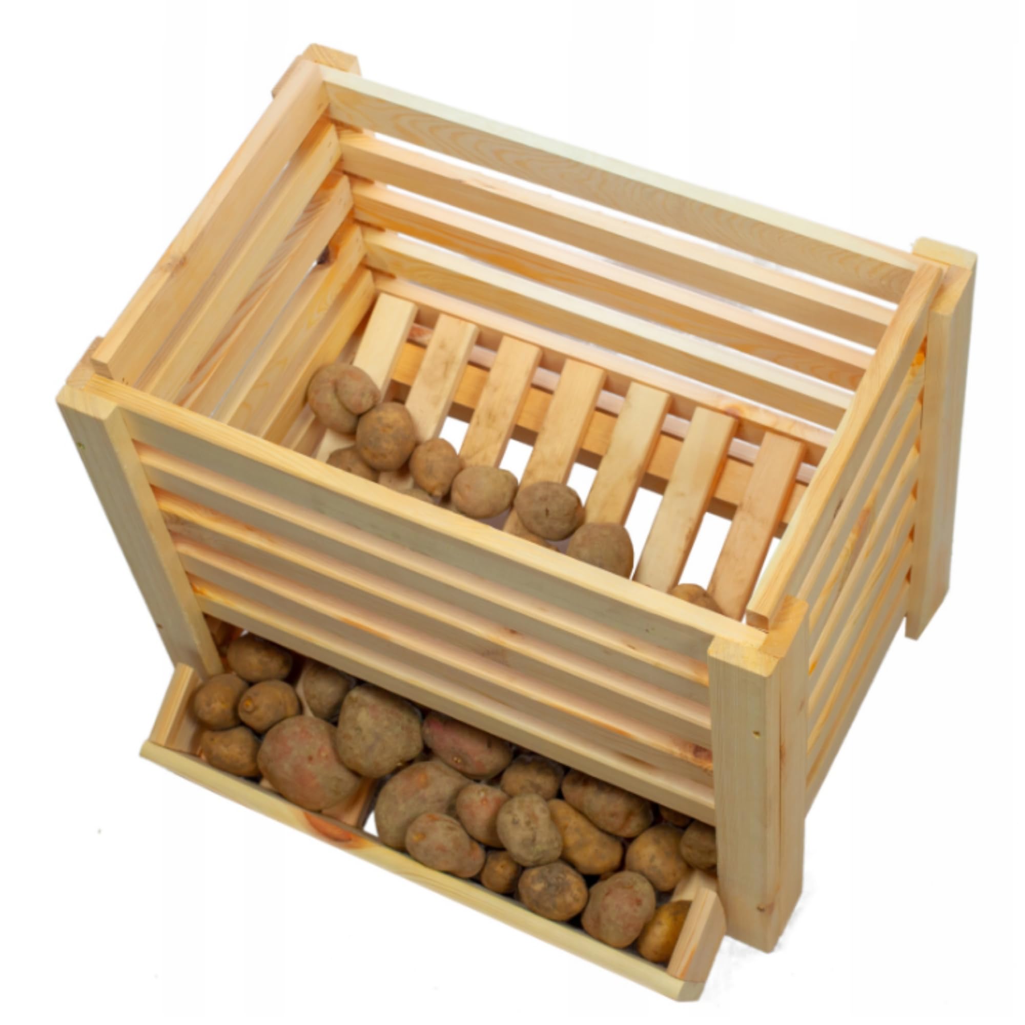 Caja Para Patatas De Madera 60x40x40 cm Caja De Almacenamiento Para Patatas Verduras Frutas Cebollas Cajón De Madera Para Cocina