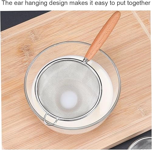 Miniatura 5 de 2 coladores de malla fina de acero inoxidable, versátiles tamices de mango largo para harina, té, café, aceite (4 pulgadas)