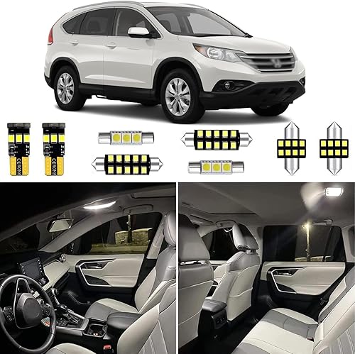 Juego de 10 luces LED blancas CR-V para Honda CR-V 2007 2008 2009 2010 2011 2012 Honda CRV 6000K bombillas LED interiores blancas superbrillantes