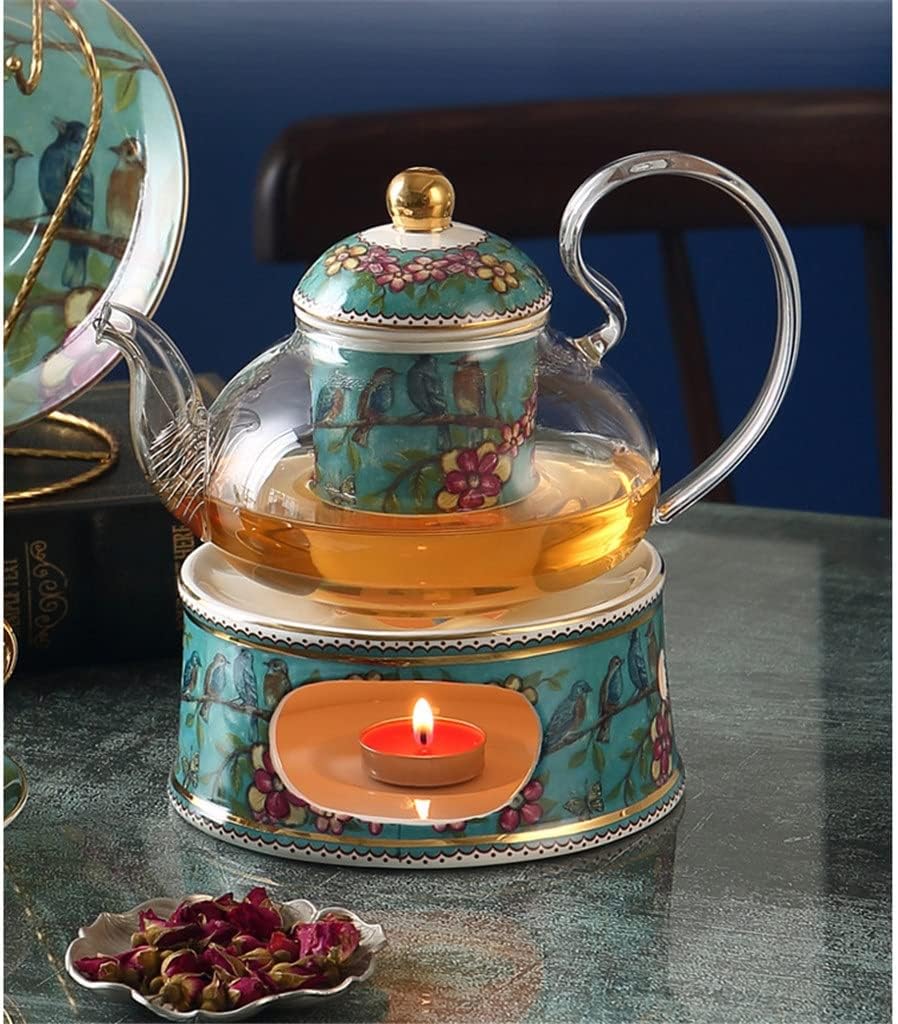 Pastoral Flower Tea Set Creative Glass Heated Afternoon Cup Fruit Delicate Teapot