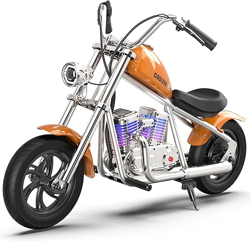 HYPER GOGO Cruiser 12 Deluxe - Motocicleta para niños con integración de aplicaciones (naranja oscuro)